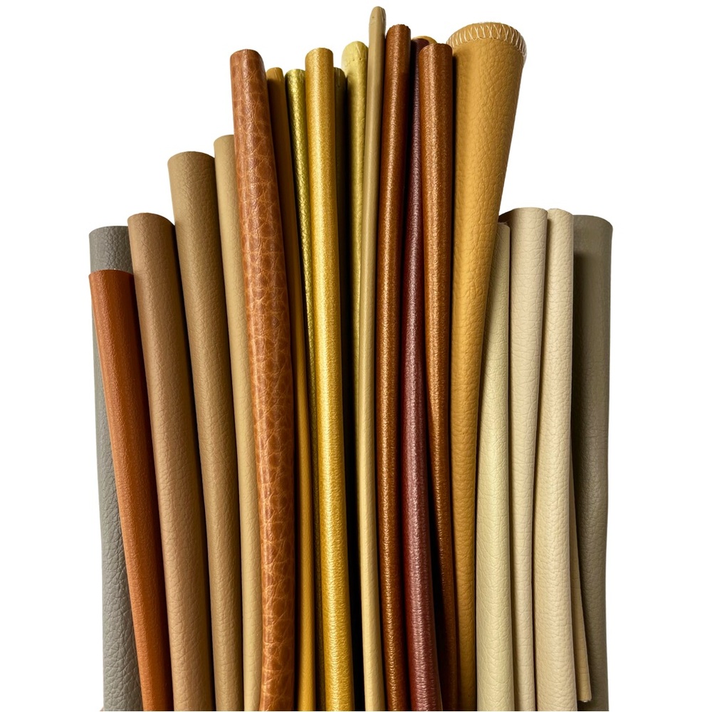 20 Designer Camel Faux Leather Fabric Swatches Quilting Crafts Sewing Upholstery